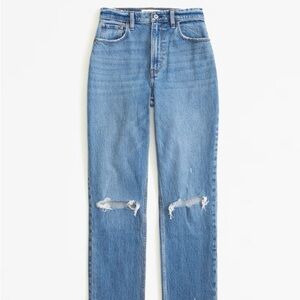 New! Women's Abercrombie Curve Love Ultra High Rise 90s Straight Jean Size 27R
